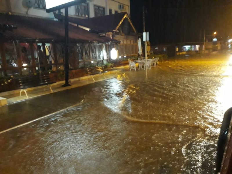 Urubici registrou diversas ruas cobertas por água &#8211; Foto: Corpo de Bombeiros/Divulgação/ND