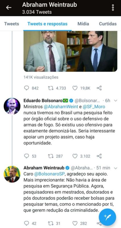 Mensagem de Weintraub com erro de ortografia – Foto: Reprodução/Redes Sociais/ND