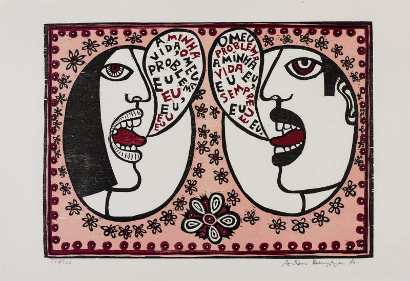 Gravura do &aacute;lbum “O Meu e o Seu – Impress&otilde;esdo nosso tempo”, de 1967, de Antonio Henrique Amaral, da Cole&ccedil;&atilde;o Ita&uacute; Cultural