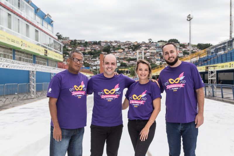 André Calibrina, Raphael Polito, Tata Fromholz e Willian Tadeu farão a transmissão do desfile das escolas de samba de Florianópolis na NDTV – Foto: Anderson Coelho/ND