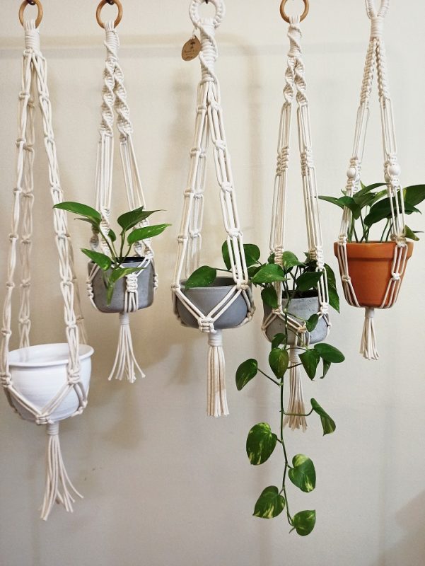 Macramê tem ótimo uso para plantas