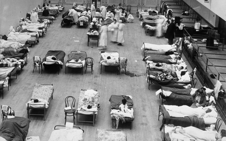 Pacientes internados em local improvisado: vítimas da Gripe Espanhola entre 1918 e 1919 – Foto: R7/Divulgação/ND