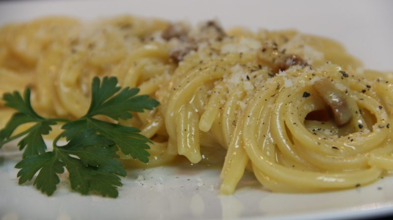 Spaghetti alla Carbonara, um prato romano – Foto: João Lombardo/ND