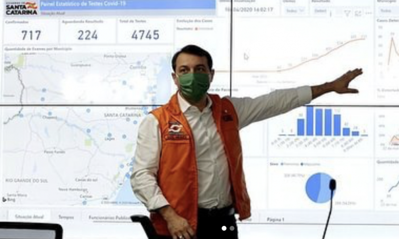 Governador Carlos Moisés atualiza dados sobre o coronavírus em Santa Catarina – Foto: Reprodução Instagram