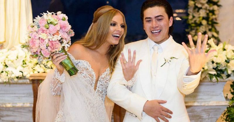 Whindersson Nunes e Luísa Sonza durante evento de casamento