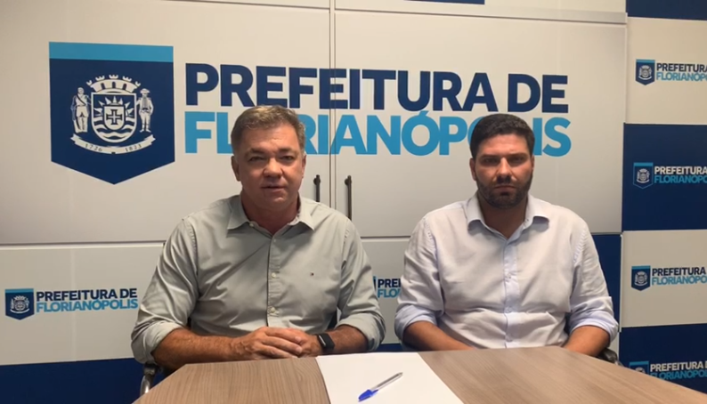 Prefeito Gean Loureiro e presidente da Câmara de Vereadores, Fábio Braga – Foto: Reprodução/ND