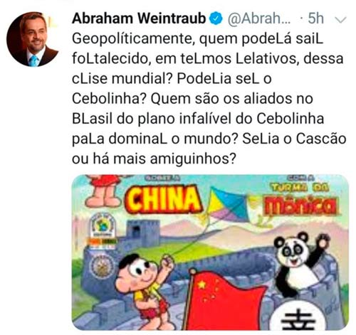 Post de Weintraub repercutiu nas redes sociais – Foto: Twitter/Reprodução