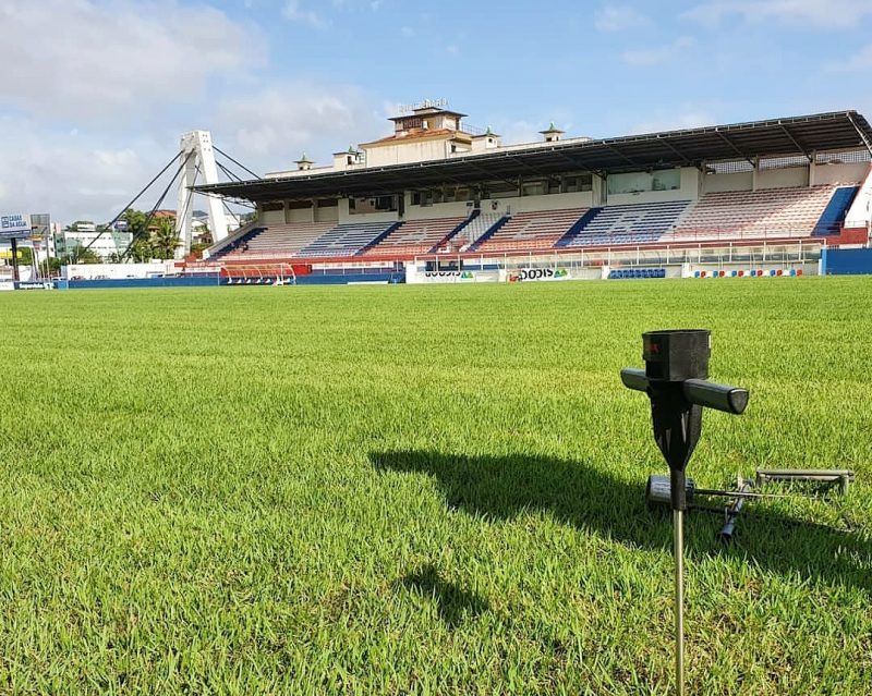 Estádio Augusto Bauer, em Brusque; confusão foi registrada entre Carlos Renaux e Tubarão, em partida válida pela 2ª divisão do Campeonato Catarinense, em 2021 – Foto: Reprodução/Instagram