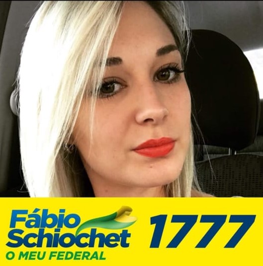 Aline apoiou publicamente a candidatura de Fabio Schiochet – Foto: Redes Sociais