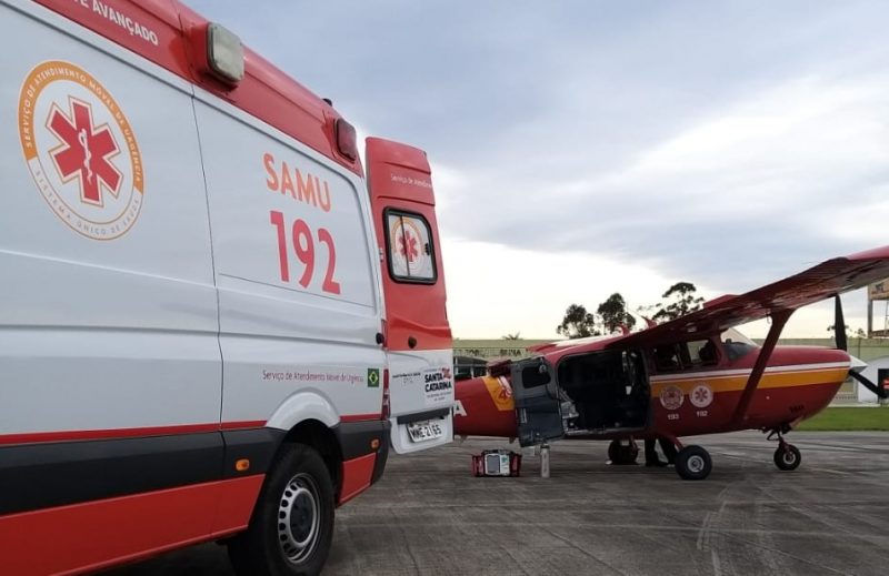 Criança foi transportada para hospital em Joinville nesta quinta &#8211; Foto: Divulgação/CBMSC