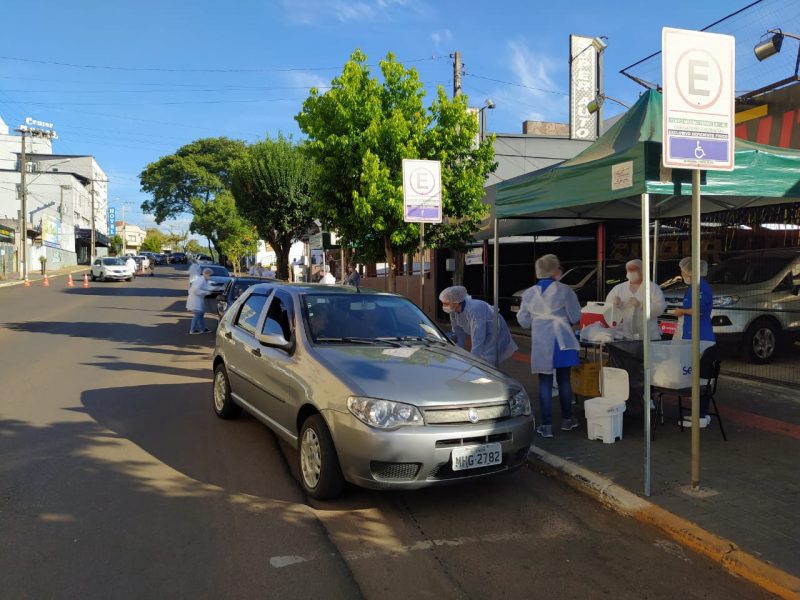 Xanxer&ecirc; tem vacina&ccedil;&atilde;o da gripe no esquema ‘drive-thru’&nbsp; – Foto: Ascom Xanxer&ecirc;/ND