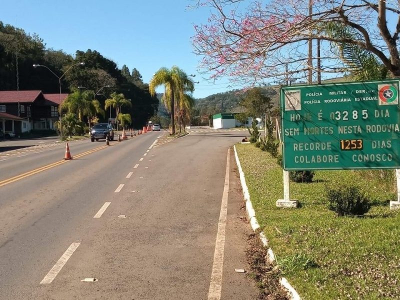 SC-453 est&aacute; h&aacute; nove anos sem mortes entre Tangar&aacute; e Luzerna – Foto: PMRv/ND