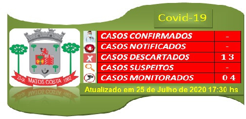 Informativo Covid-19 da cidade de Matos Costa – Foto: Reprodu&ccedil;&atilde;o/ND