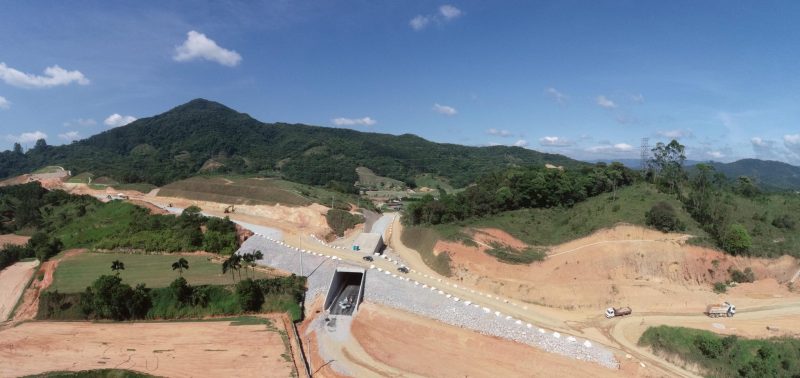Obra do contorno em foto de janeiro deste ano – Foto: Divulga&ccedil;&atilde;o/Arteris/ND