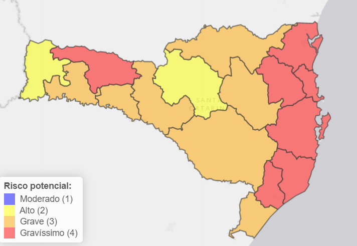 Sete regi&otilde;es est&atilde;o com n&iacute;vel grav&iacute;ssimo risco para Covid-19 – Foto: Governo de SC/Divulga&ccedil;&atilde;o