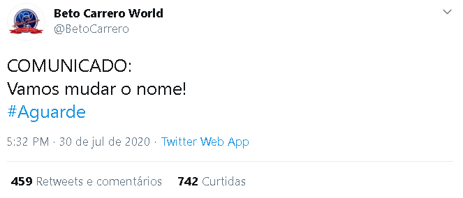 Publica&ccedil;&atilde;o do Beto Carrero World causou pol&ecirc;mica entre internautas – Foto: Twitter/Reprodu&ccedil;&atilde;o/ND