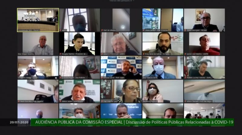 Audi&ecirc;ncia virtual reuniu prefeitos, deputados e governo do estado – Foto: TVAL/Reprodu&ccedil;&atilde;o/ND