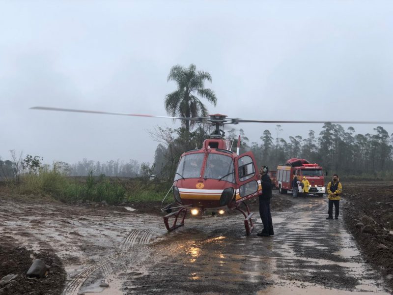 Por volta das 10h foi solicitado o apoio do Arcanjo-01 – Foto: Divulga&ccedil;&atilde;o/CBMSC