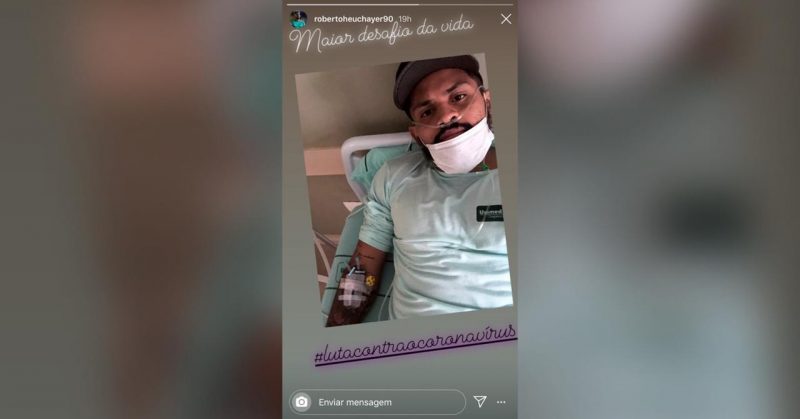 Atacante da Chapecoense est&aacute; internado com Covid-19: &ldquo;Maior desafio da vida&rdquo;&nbsp; – Foto: Reprodu&ccedil;&atilde;o/Instagram/ND