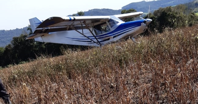 Morador registrou a aeronave na lavoura – Foto: Deivid Coser/ND