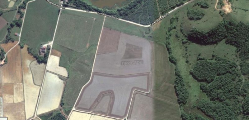 Norte do Estado, usuários do Google Maps perceberam algo de diferente em uma plantação de arroz. Foi no município de Guaramirim que a palavra <a href="<a href="https://ndmais.com.br/noticias/apos-et-da-praia-mole-mensagem-misteriosa-e-avistada-em-plantacao-no-norte-do-estado/">https://ndmais.com.br/noticias/apos-et-da-praia-mole-mensagem-misteriosa-e-avistada-em-plantacao-no-norte-do-estado/</a>" target="_blank" rel="noopener noreferrer">“obrigado” foi visualizada em meio à vegetação</a> particular de um agricultor. Não se sabe ainda o que ocasionou isso, mas o episódio gerou grandes discussões em novembro de 2018. Foto: Google Maps/Divulgação
