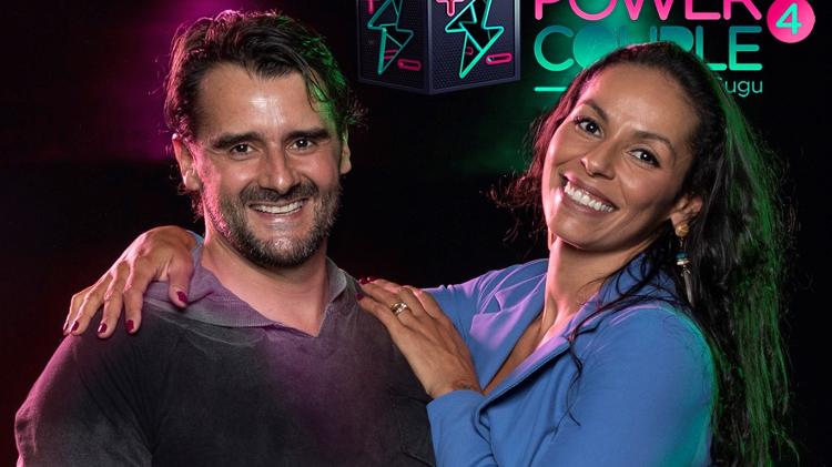 Paula Pequeno e o marido, Alexandre Folhas, no Power Couple – Foto: Edu Moraes/Record TV