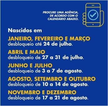 Calend&aacute;rio escalonado por m&ecirc;s de anivers&aacute;rio – Foto: Caixa Econ&ocirc;mica Federal