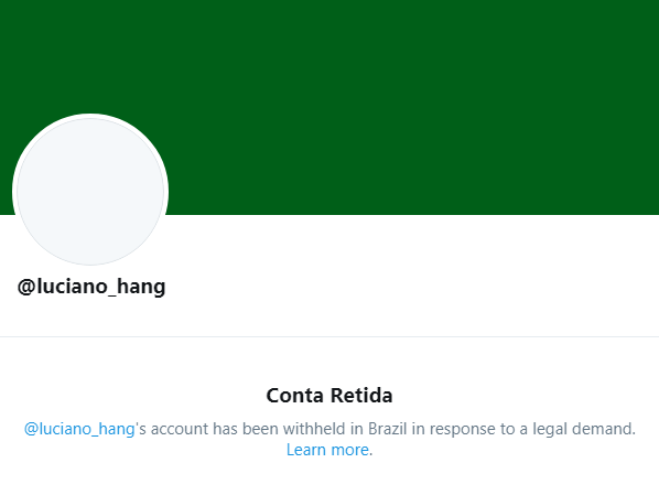 Conta antiga de Luciano Hang no Twitter segue bloqueada – Foto: Reprodu&ccedil;&atilde;o/Twitter