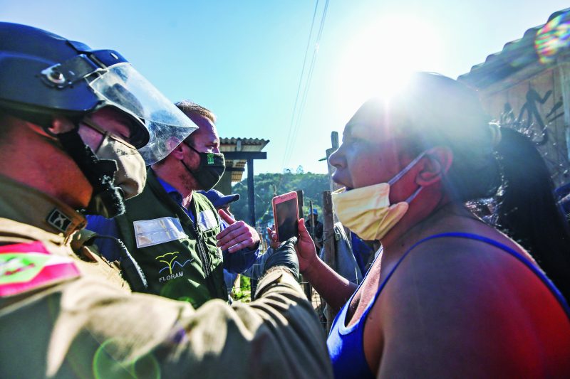 Ocupação Marielle Franco, no Maciço do Morro da Cruz, e alvo de ação da Floram contra construções irregulares &#8211; Foto: Anderson Coelho/ND