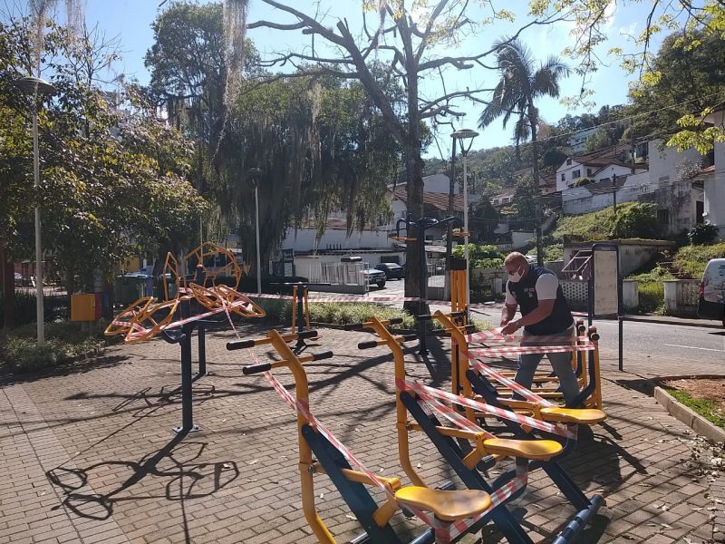 Blumenau isola &aacute;reas de lazer para evitar aglomera&ccedil;&atilde;o durante a pandemia de Covid-19 – Foto: PMB/Divulga&ccedil;&atilde;o/ND