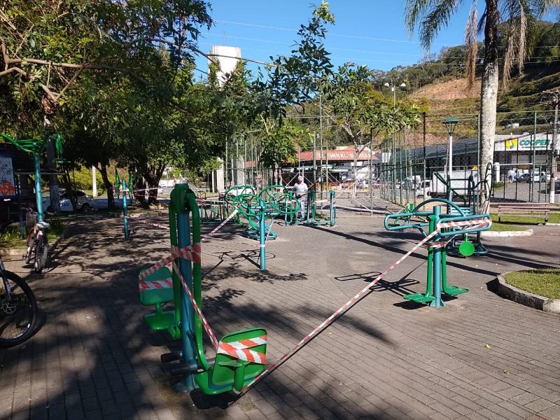 Blumenau isola &aacute;reas de lazer para evitar aglomera&ccedil;&atilde;o durante a pandemia de Covid-19 – Foto: PMB/Divulga&ccedil;&atilde;o/ND