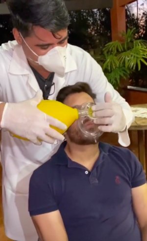 Ap&oacute;s Covid-19, &nbsp;Cauan faz fisioterapia para os pulm&otilde;es – Foto: cauan-30082020174253083