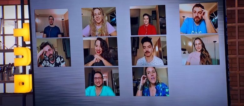 Participantes ficaram aguardando o retorno da disputa em quarentena – Foto: Reprodu&ccedil;&atilde;o/Record TV