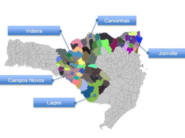Área geográfica mais atingida pelo tornado em SC – Foto: Fonte: Epagri/Cepa, agosto/2020
