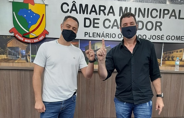 PP homologou a candidato a prefeito Rubiano Schmitz, e vice M&aacute;rcio dos Anjos (PSL) – Foto: Ca&ccedil;ador Online