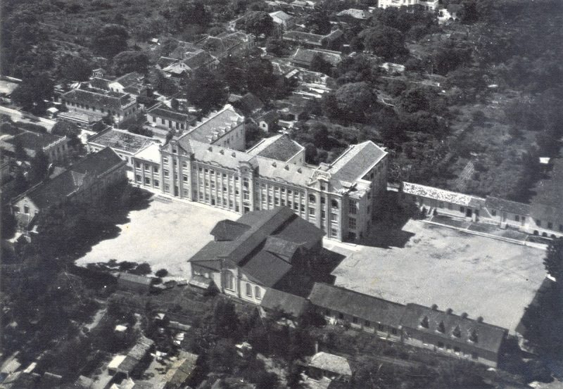 Foto aérea de parte do patrimônio arquitetônico em 1942 – Foto: Acervo / Colégio Catarinense