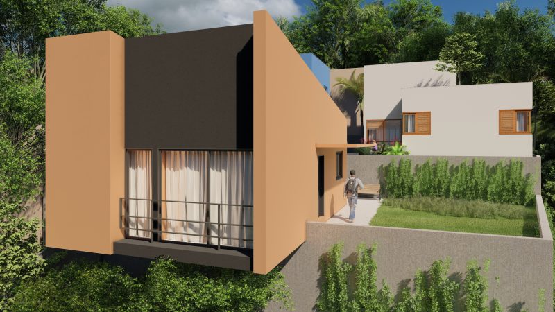 Projeto arquitet&ocirc;nico das casas no Monte Serrat, em Florian&oacute;polis, foi feito por arquitetos e urbanistas volunt&aacute;rios – Foto: Divulga&ccedil;&atilde;o/ND