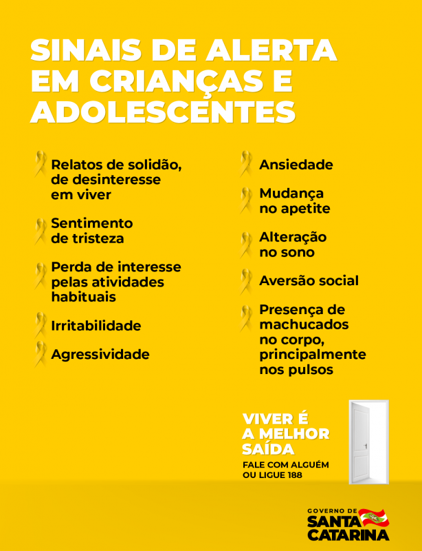 Alguns sinais de alerta da doen&ccedil;a em adolescentes – Foto: Governo de Santa Catarina/Divulga&ccedil;&atilde;o