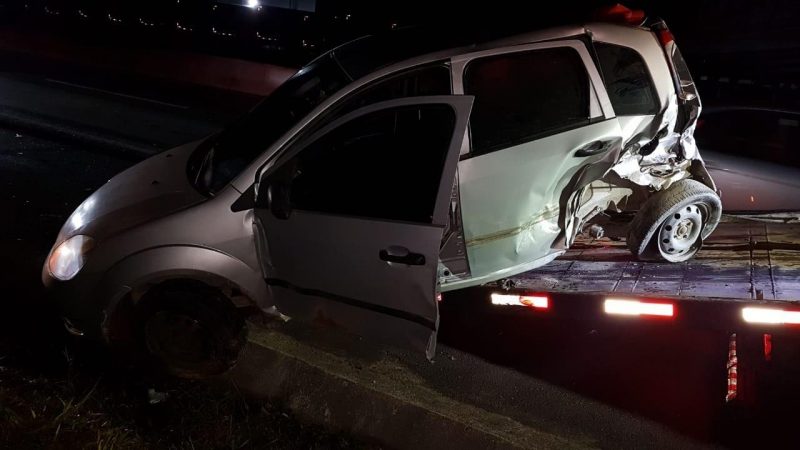 Acidente no Km 74 da SC-163 em Descanso, no Oeste de SC – Foto: PMRV/SC