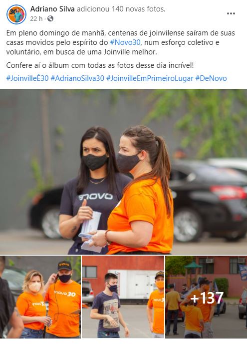 Adriano Bornschein Silva divulgou o adesiva&ccedil;o no domingo – Foto: Redes sociais/ND