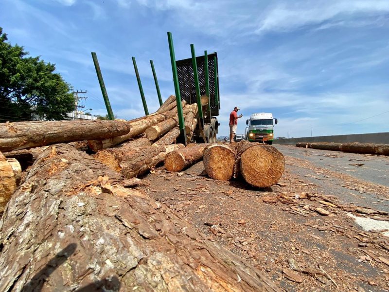 Engate do reboque quebrou e carga caiu na pista – Foto: Mois&eacute;s Stuker/NDTV