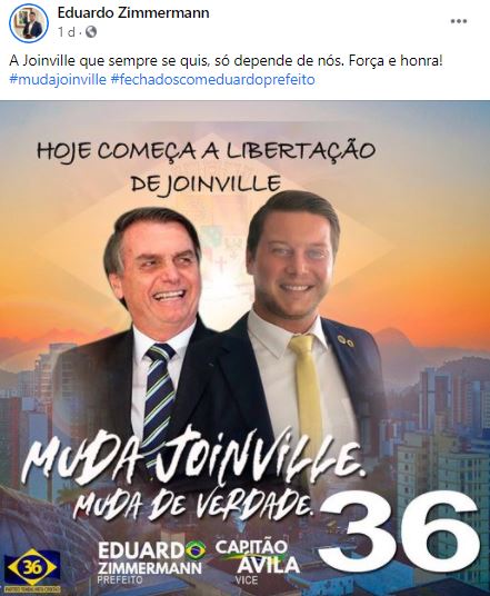 Eduardo postou montagem junto ao presidente Bolsonaro – Foto: Redes sociais/ND