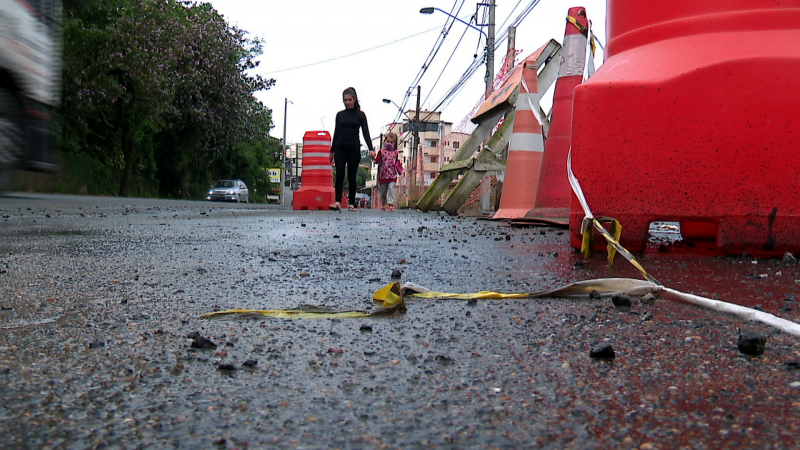 Obras no Terminal Oeste, em Blumenau, est&atilde;o paradas desde julho – Foto: Vinicius Bretzke/NDTV