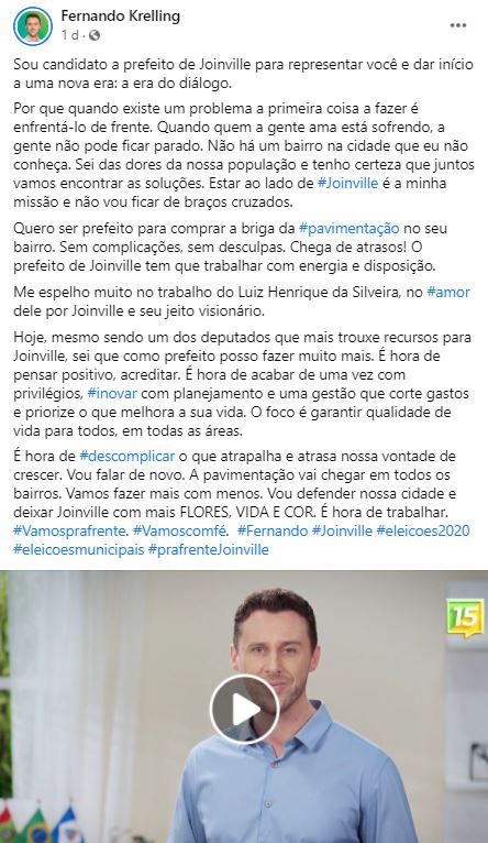 Fernando Krelling postou um v&iacute;deo em suas redes sociais – Foto: Redes sociais/ND
