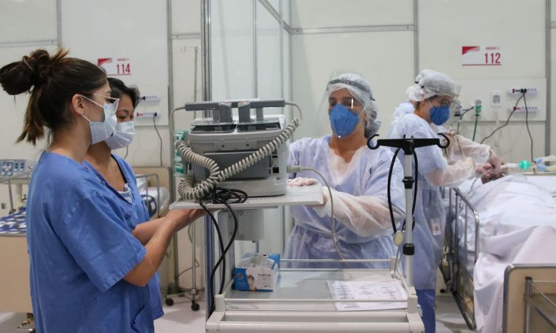 Hospital de campanha do Anhembi estava em funcionamento desde 11 de abril e recebeu at&eacute; 1.800 leitos – Foto: Rovena Rosa/Ag&ecirc;ncia Brasil/ND