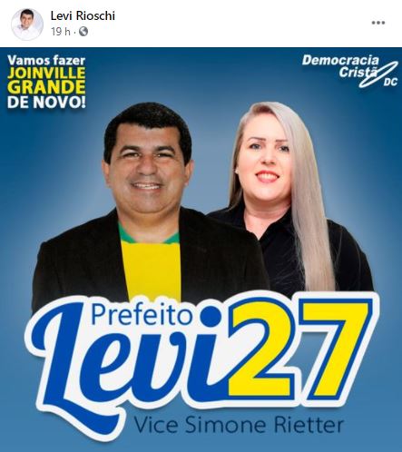 Levi Rioschi divulgou seu n&uacute;mero de campanha nas redes – Foto: Redes sociais/ND