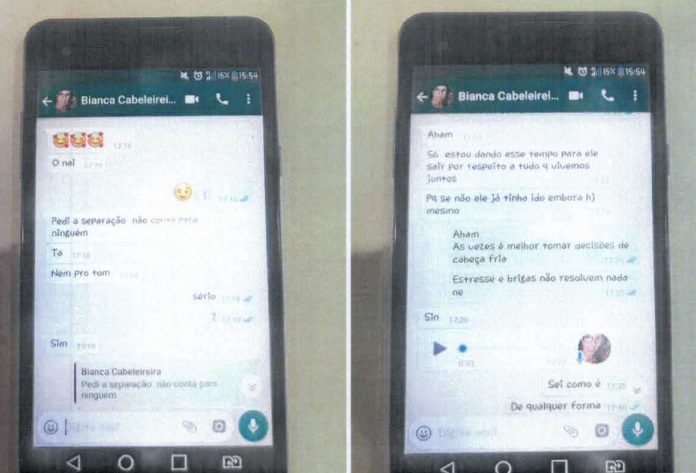 No WhatsApp, Bianca revela &agrave; amiga que pediu a separa&ccedil;&atilde;o – Foto: Reprodu&ccedil;&atilde;o/ND