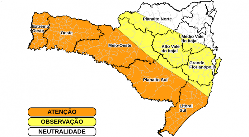 Alerta de temporais em Santa Catarina – Foto: Defesa Civil/Reprodu&ccedil;&atilde;o/ND