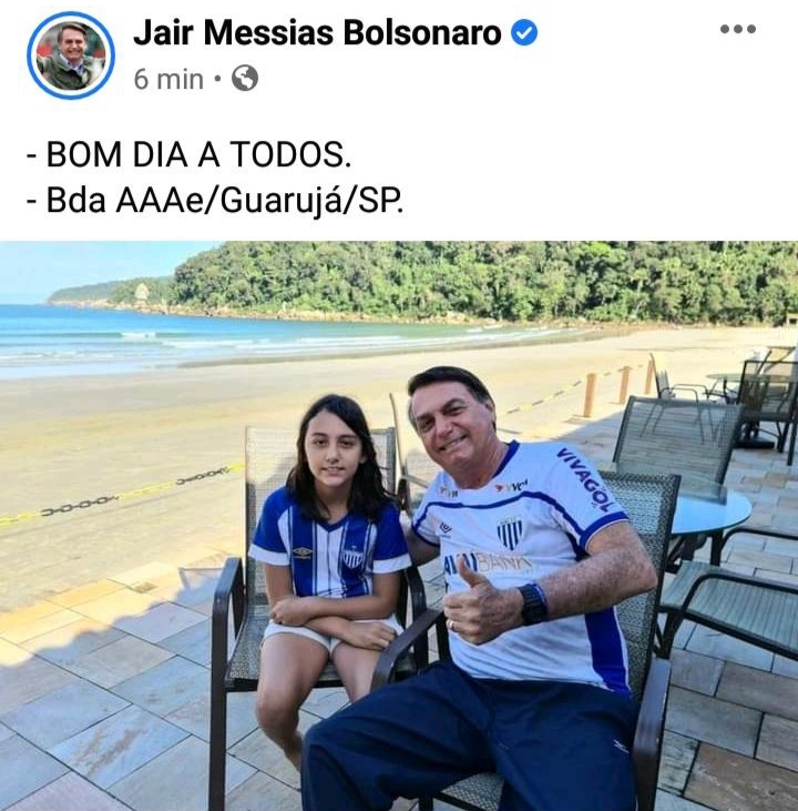 Bolsonaro irá ao Guarujá na quinta para descanso com a filha