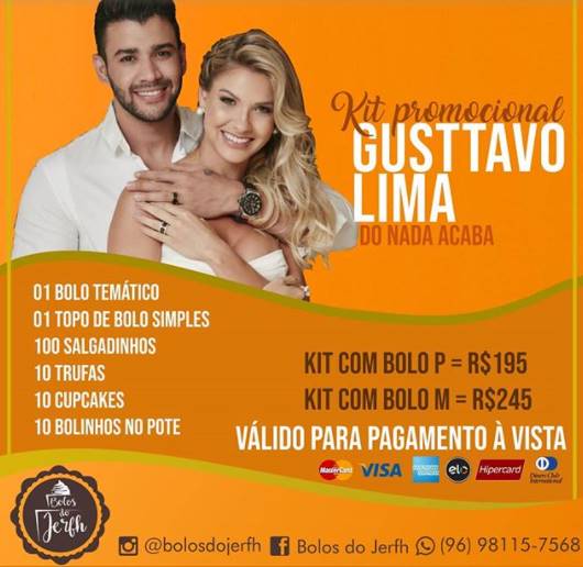 Restaurantes fazem promo&ccedil;&atilde;o baseada na separa&ccedil;&atilde;o de Gusttavo Lima e Andresa Suita – Foto: Reprodu&ccedil;&atilde;o/ND